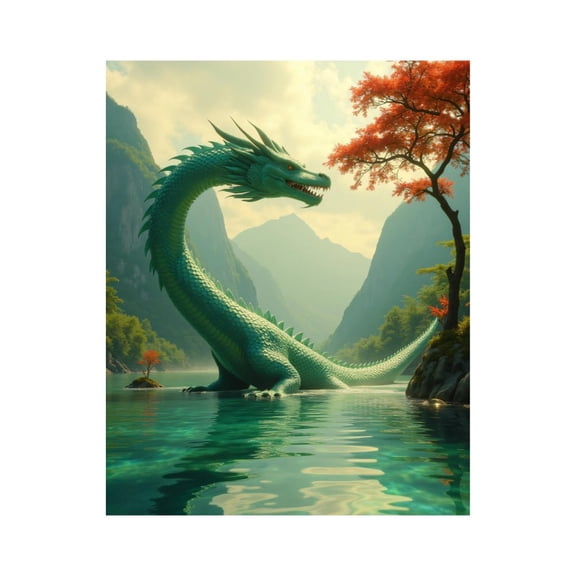 Paint By Numbers Kit for Adults Beginner - Mystical Serpent In Serene Landscape DIY Canvas Painting Kits for Adults, Frameless Paint By Number for Adults for Home Wall Decor 16x20 Inch