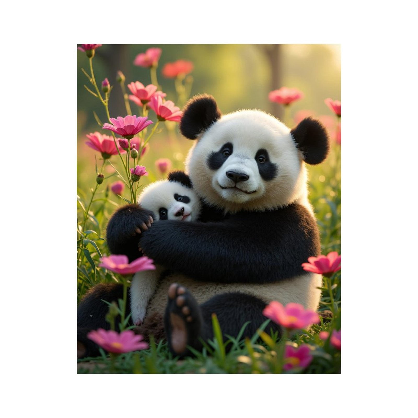 Paint By Numbers Kit for Adults Beginner - Panda Family In Flower Field ...