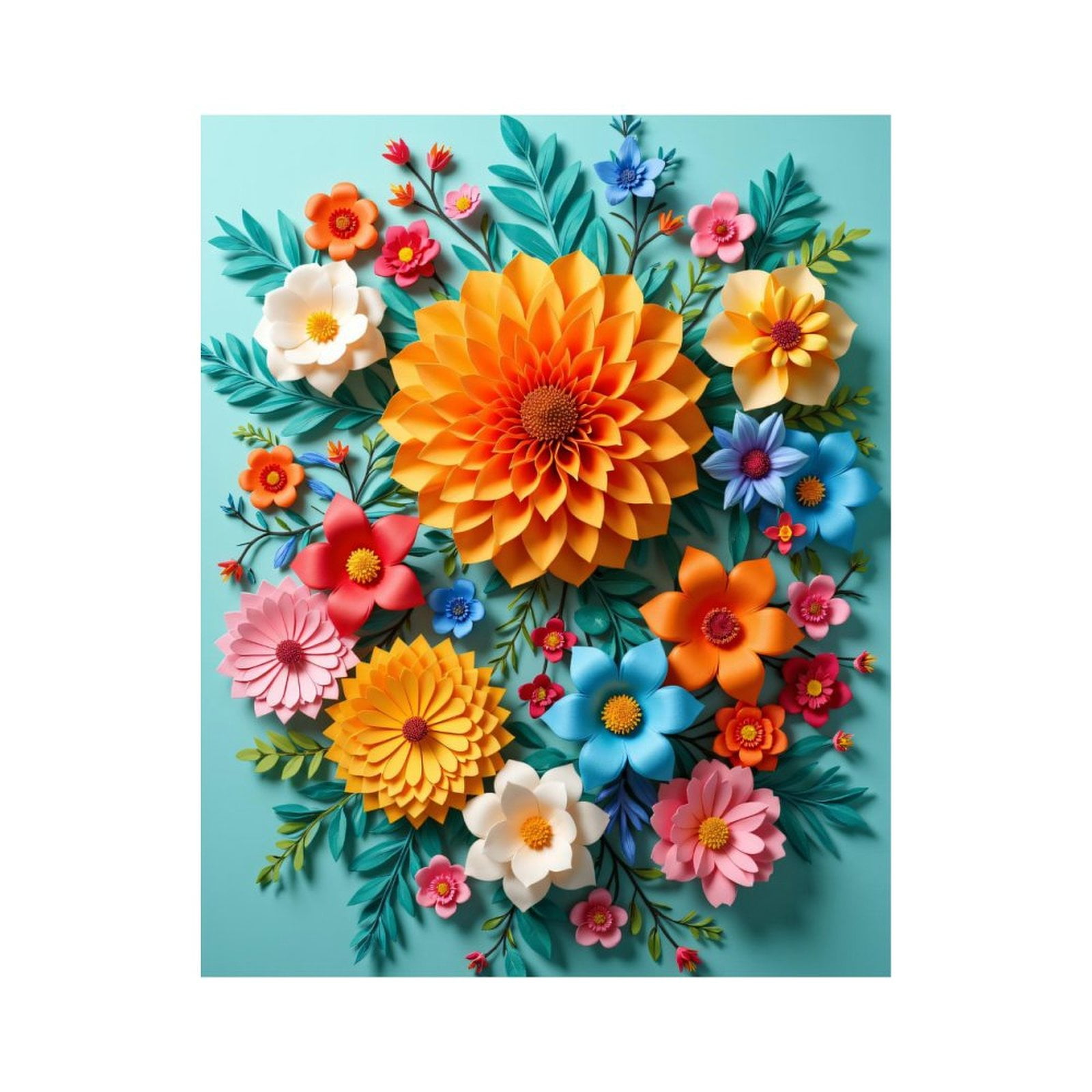 Paint By Numbers Kit for Adults Beginner - Paper Floral Art Design Bouquet DIY Canvas Painting Kits for Adults, Frameless Paint By Number for Adults for Home Wall Decor 16x20 Inch