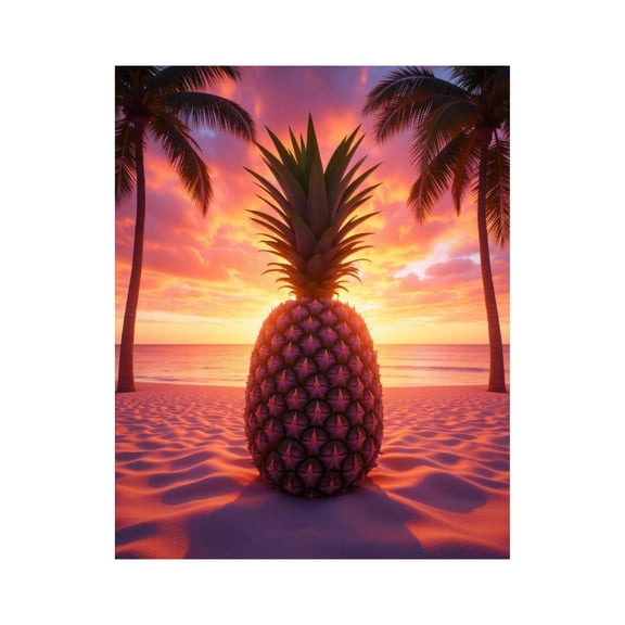 Paint By Numbers Kit for Adults Beginner - Pineapple Beach Sunset Palms DIY Canvas Painting Kits for Adults, Frameless Paint By Number for Adults for Home Wall Decor 16x20 Inch