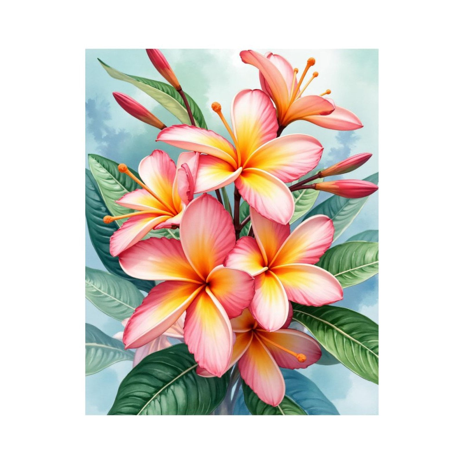 Paint By Numbers Kit for Adults Beginner - Pink Tropical Blossoms Artwork DIY Canvas Painting Kits for Adults, Frameless Paint By Number for Adults for Home Wall Decor 16x20 Inch