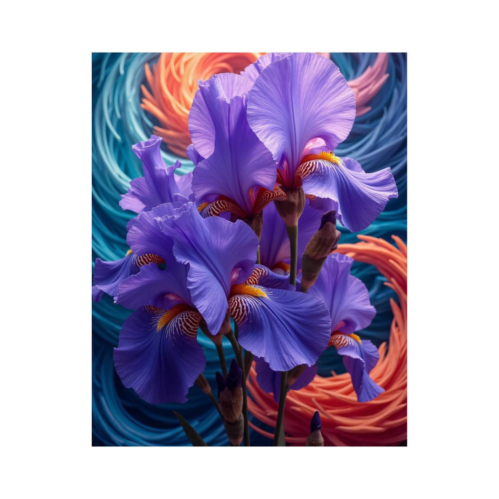 Paint By Numbers Kit for Adults Beginner - Purple Iris Swirl Abstract Art DIY Canvas Painting Kits for Adults, Frameless Paint By Number for Adults for Home Wall Decor 16x20 Inch
