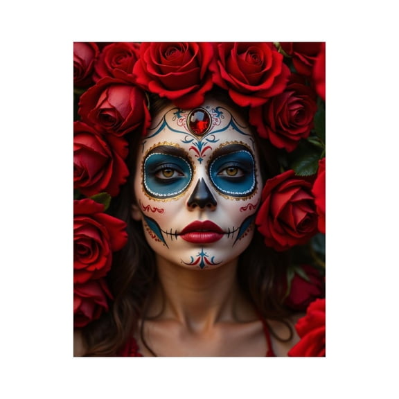 Paint By Numbers Kit for Adults Beginner - Red Rose Face Art Beauty DIY Canvas Painting Kits for Adults, Frameless Paint By Number for Adults for Home Wall Decor 16x20 Inch