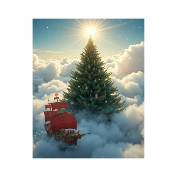 Paint By Numbers Kit for Adults Beginner - Red Sails Large Tree Clouds Sky DIY Canvas Painting Kits for Adults, Frameless Paint By Number for Adults for Home Wall Decor 16x20 Inch