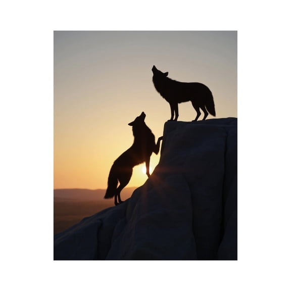 Paint By Numbers Kit for Adults Beginner - Silhouette Wolves Peaks Sunset DIY Canvas Painting Kits for Adults, Frameless Paint By Number for Adults for Home Wall Decor 16x20 Inch