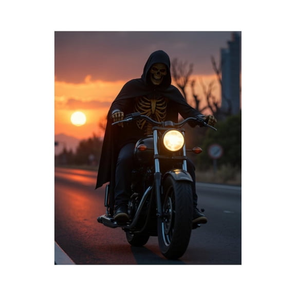 Paint By Numbers Kit for Adults Beginner - Skeleton Rider Sunset Highway DIY Canvas Painting Kits for Adults, Frameless Paint By Number for Adults for Home Wall Decor 16x20 Inch