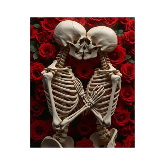Paint By Numbers Kit for Adults Beginner - Skeletons Embrace Surrounded Roses DIY Canvas Painting Kits for Adults, Frameless Paint By Number for Adults for Home Wall Decor 16x20 Inch