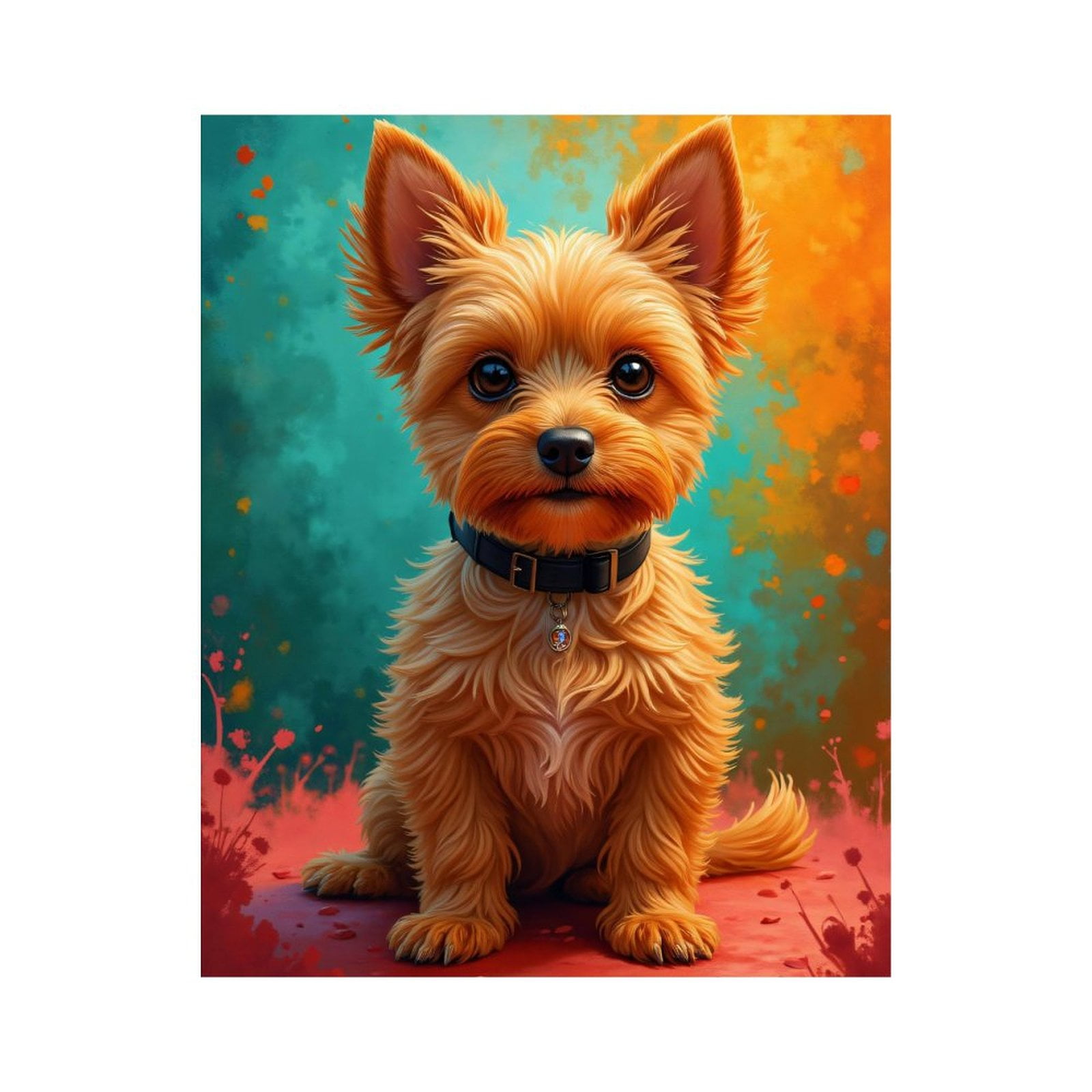 Paint By Numbers Kit for Adults Beginner - Small Dog Colorful Portrait Art DIY Canvas Painting Kits for Adults, Frameless Paint By Number for Adults for Home Wall Decor 16x20 Inch