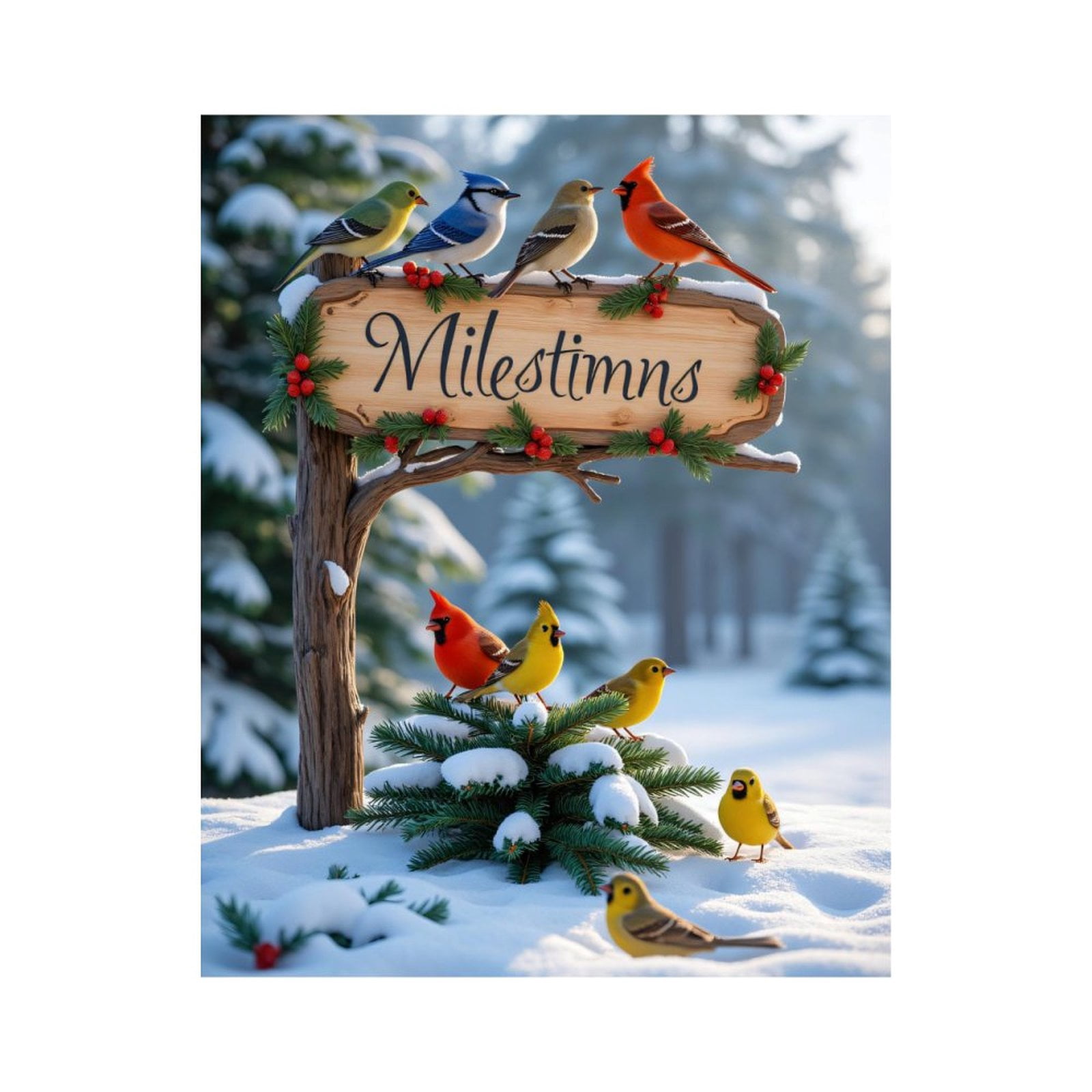 Paint By Numbers Kit for Adults Beginner - Snowy Birds Sign Winter Scene DIY Canvas Painting Kits for Adults, Frameless Paint By Number for Adults for Home Wall Decor 16x20 Inch