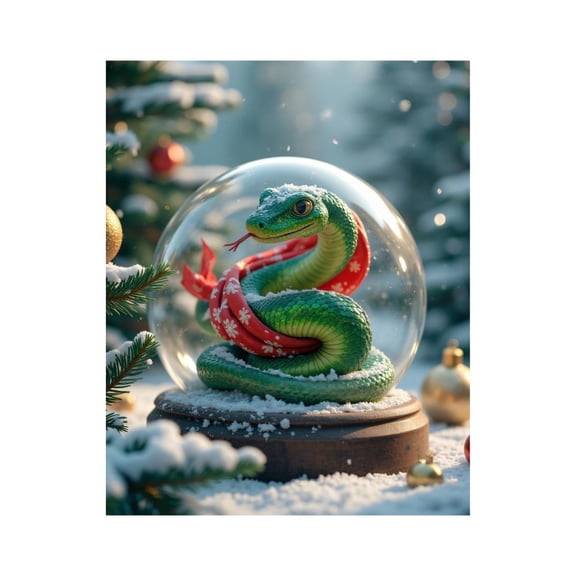 Paint By Numbers Kit for Adults Beginner - Snowy Snake Globe Holiday Scene DIY Canvas Painting Kits for Adults, Frameless Paint By Number for Adults for Home Wall Decor 16x20 Inch