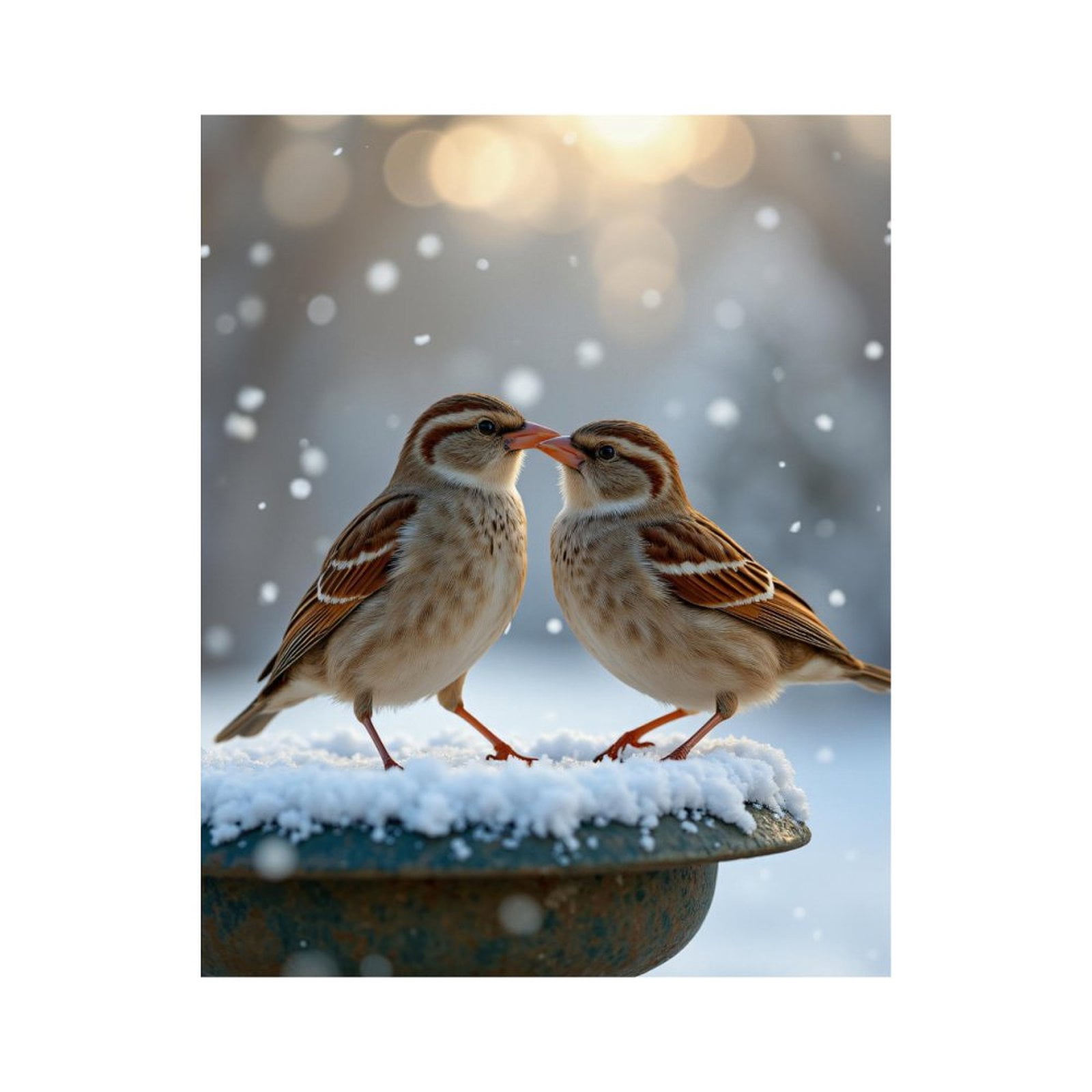 Paint By Numbers Kit for Adults Beginner - Sparrows Snowy Day Frosted Perch DIY Canvas Painting Kits for Adults, Frameless Paint By Number for Adults for Home Wall Decor 16x20 Inch