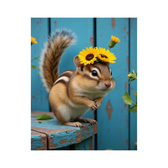 Paint By Numbers Kit for Adults Beginner - Squirrel Sunflower Charm Rustic Scene DIY Canvas Painting Kits for Adults, Frameless Paint By Number for Adults for Home Wall Decor 16x20 Inch