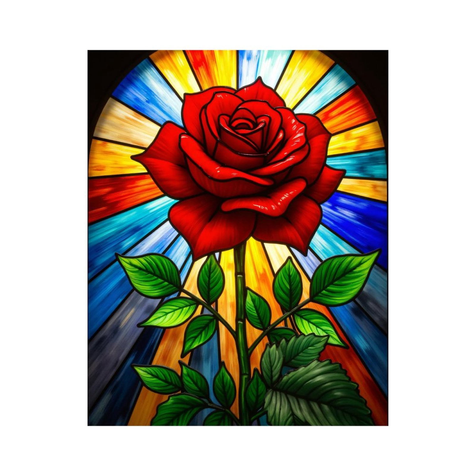 Paint By Numbers Kit for Adults Beginner - Stained Glass Rose Art Background DIY Canvas Painting Kits for Adults, Frameless Paint By Number for Adults for Home Wall Decor 16x20 Inch