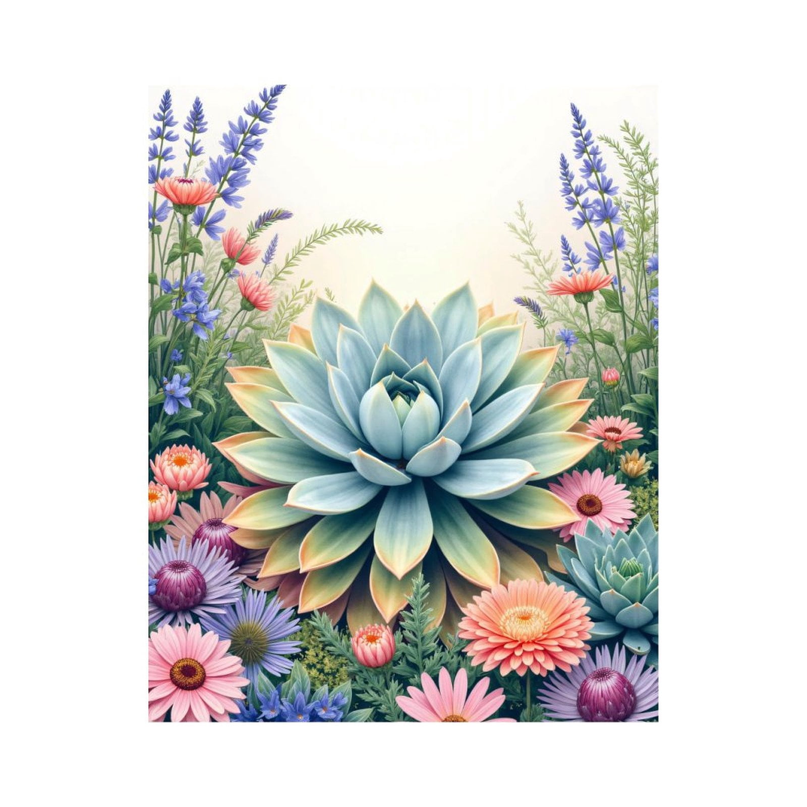 Paint By Numbers Kit for Adults Beginner - Succulent Garden Floral Scene Art DIY Canvas Painting Kits for Adults, Frameless Paint By Number for Adults for Home Wall Decor 16x20 Inch