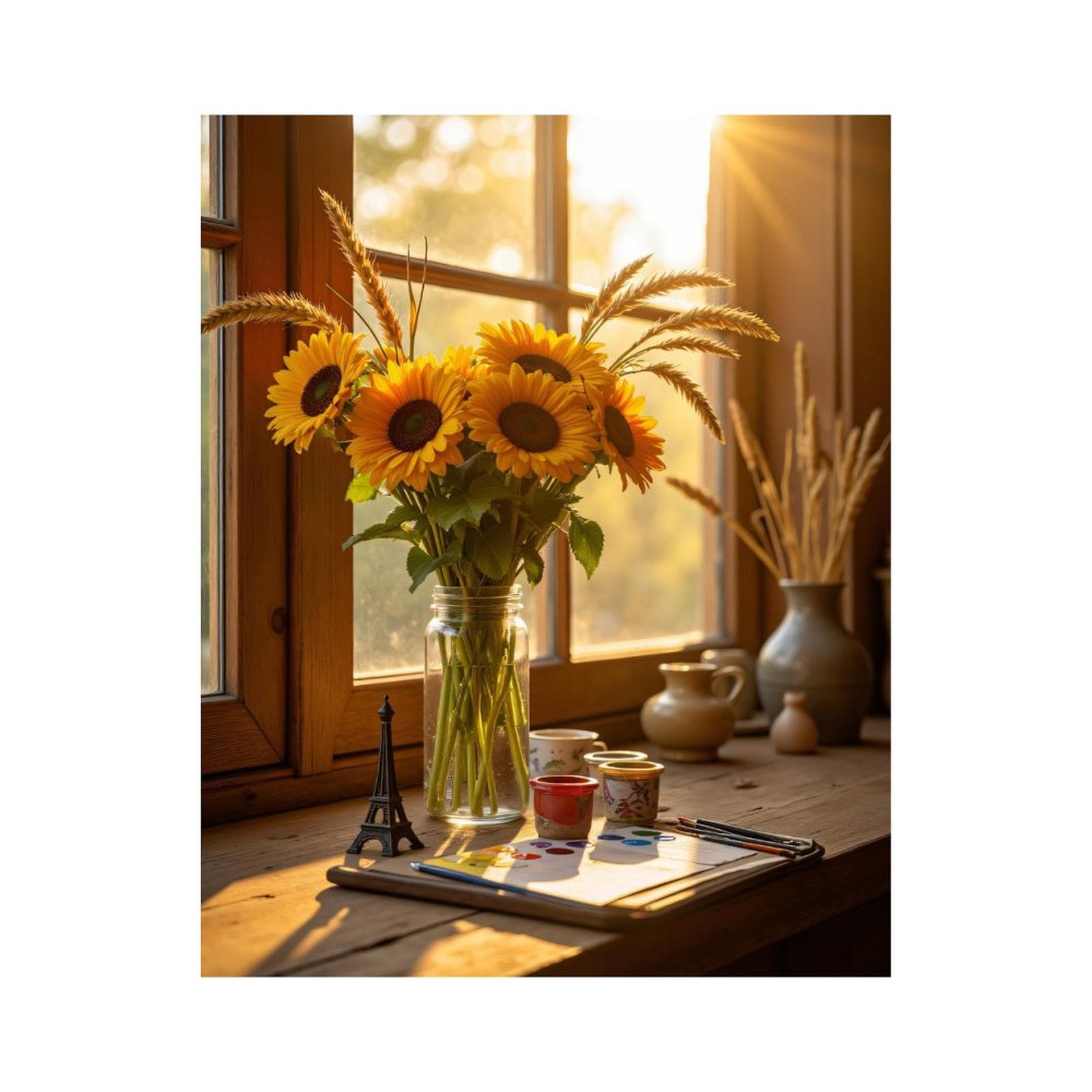Paint By Numbers Kit for Adults Beginner - Sunflowers Morning Art Supplies DIY Canvas Painting Kits for Adults, Frameless Paint By Number for Adults for Home Wall Decor 16x20 Inch