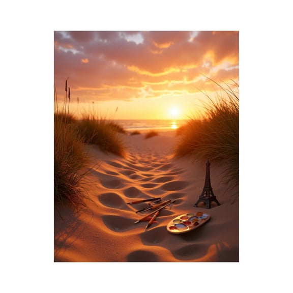 Paint By Numbers Kit for Adults Beginner - Sunset Beach Art Palette Grass DIY Canvas Painting Kits for Adults, Frameless Paint By Number for Adults for Home Wall Decor 16x20 Inch