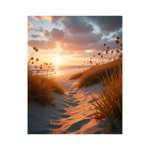 Paint By Numbers Kit for Adults Beginner - Sunset Beach Path Serenity DIY Canvas Painting Kits for Adults, Frameless Paint By Number for Adults for Home Wall Decor 16x20 Inch