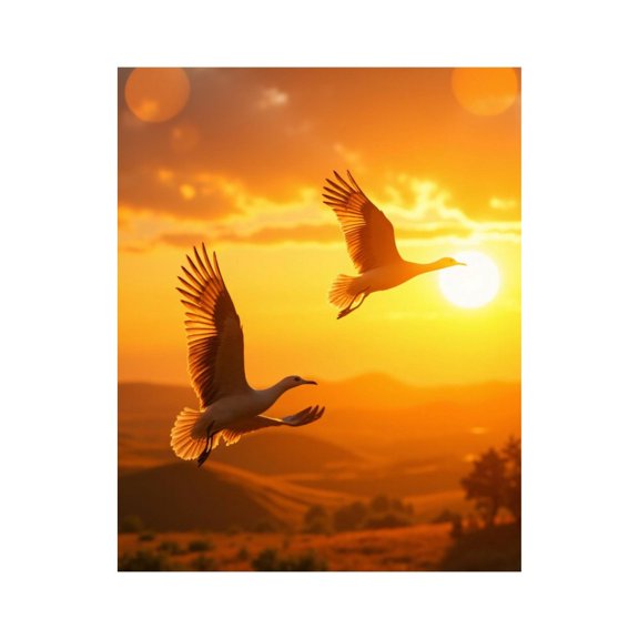 Paint By Numbers Kit for Adults Beginner - Sunset Birds Soaring Sky DIY Canvas Painting Kits for Adults, Frameless Paint By Number for Adults for Home Wall Decor 16x20 Inch