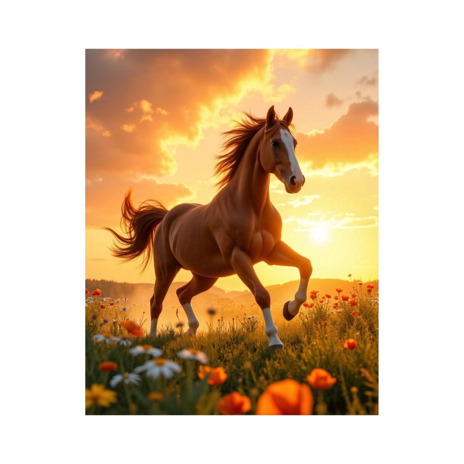 Paint By Numbers Kit for Adults Beginner - Sunset Wild Horse Meadows DIY Canvas Painting Kits for Adults, Frameless Paint By Number for Adults for Home Wall Decor 16x20 Inch