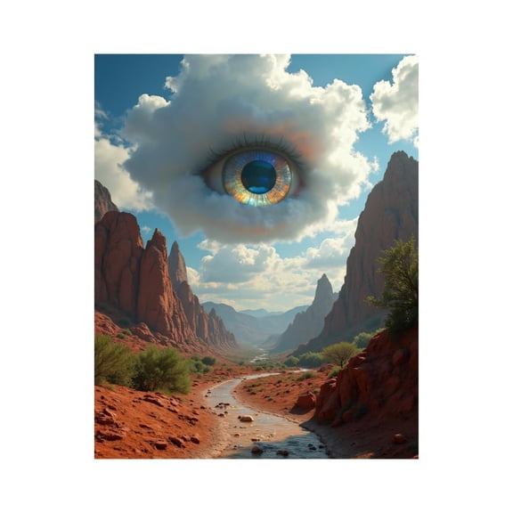 Paint By Numbers Kit for Adults Beginner - Surreal Cloud Eye Canyon Sky DIY Canvas Painting Kits for Adults, Frameless Paint By Number for Adults for Home Wall Decor 16x20 Inch