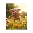 thumbnail image 1 of Paint By Numbers Kit for Adults Beginner - Tiny Piglet Floral Meadow Jump DIY Canvas Painting Kits for Adults, Frameless Paint By Number for Adults for Home Wall Decor 16x20 Inch, 1 of 7