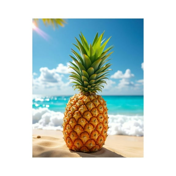 Paint By Numbers Kit for Adults Beginner - Tropical Beach Pineapple Scene DIY Canvas Painting Kits for Adults, Frameless Paint By Number for Adults for Home Wall Decor 16x20 Inch