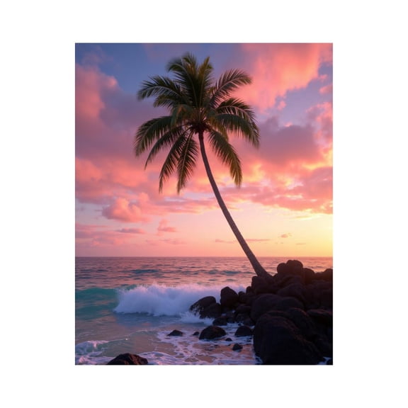 Paint By Numbers Kit for Adults Beginner - Tropical Sunset Palm Beach Seascape DIY Canvas Painting Kits for Adults, Frameless Paint By Number for Adults for Home Wall Decor 16x20 Inch