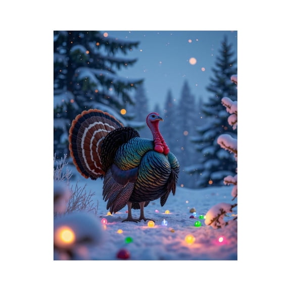 Paint By Numbers Kit for Adults Beginner - Turkey Winter Forest Lights Snow DIY Canvas Painting Kits for Adults, Frameless Paint By Number for Adults for Home Wall Decor 16x20 Inch