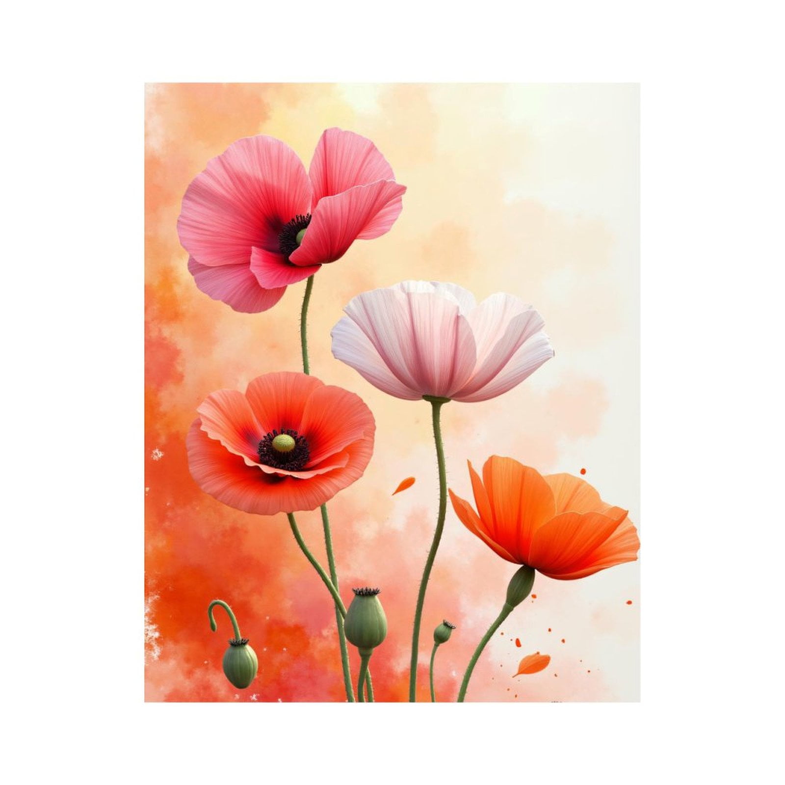 Paint By Numbers Kit for Adults Beginner - Vibrant Colorful Floral Blooms Art DIY Canvas Painting Kits for Adults, Frameless Paint By Number for Adults for Home Wall Decor 16x20 Inch