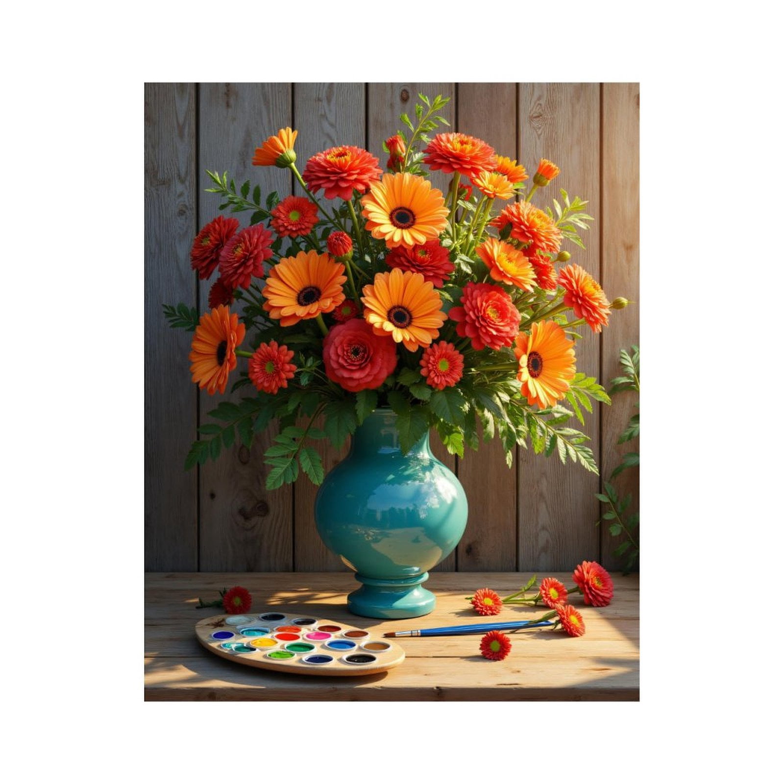 Paint By Numbers Kit for Adults Beginner - Vibrant Floral Display Painting Art DIY Canvas Painting Kits for Adults, Frameless Paint By Number for Adults for Home Wall Decor 16x20 Inch