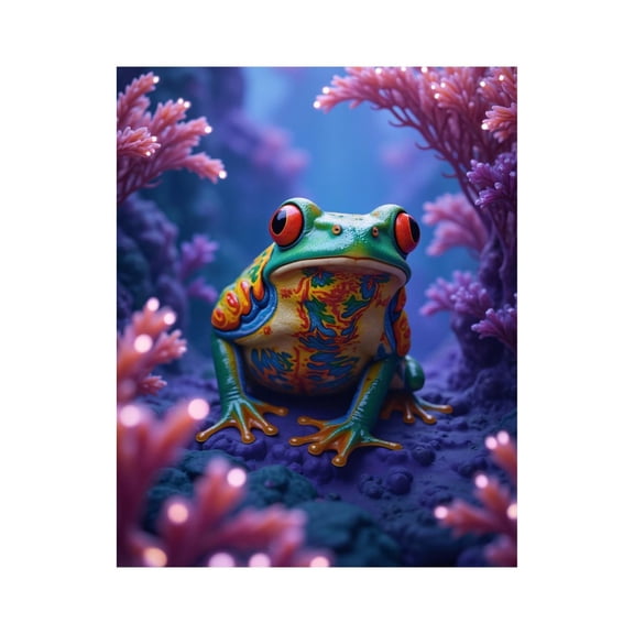 Paint By Numbers Kit for Adults Beginner - Vibrant Frog Underwater Reef Scene DIY Canvas Painting Kits for Adults, Frameless Paint By Number for Adults for Home Wall Decor 16x20 Inch