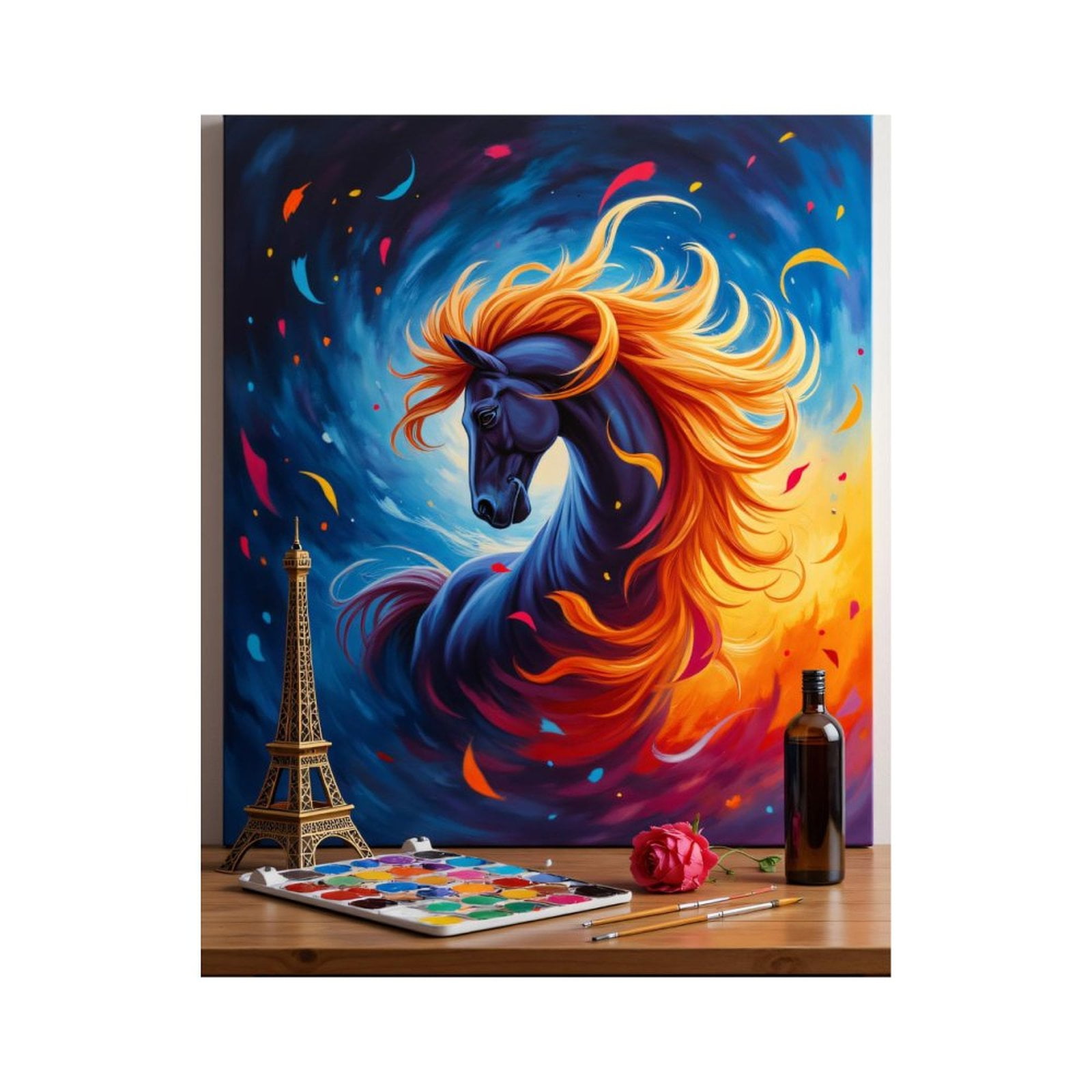 Paint By Numbers Kit for Adults Beginner - Vibrant Horse Painting Art Supplies DIY Canvas Painting Kits for Adults, Frameless Paint By Number for Adults for Home Wall Decor 16x20 Inch