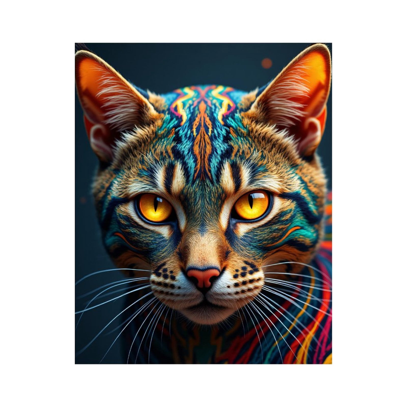 Paint By Numbers Kit for Adults Beginner - Vivid Colorful Cat Portrait Art DIY Canvas Painting Kits for Adults, Frameless Paint By Number for Adults for Home Wall Decor 16x20 Inch