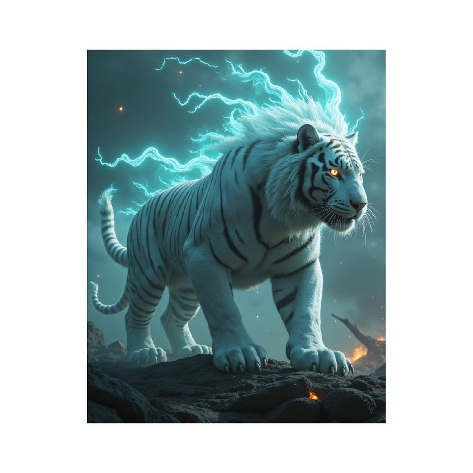 Paint By Numbers Kit for Adults Beginner - White Tiger Aura DIY Canvas Painting Kits for Adults, Frameless Paint By Number for Adults for Home Wall Decor 16x20 Inch