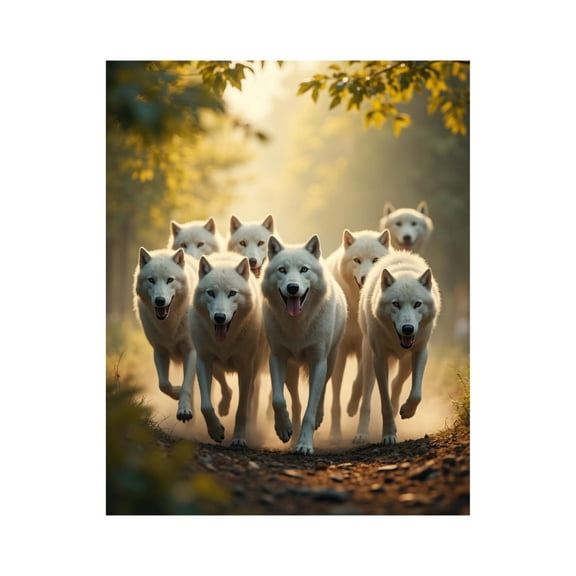 Paint By Numbers Kit for Adults Beginner - White Wolves Running In Forest DIY Canvas Painting Kits for Adults, Frameless Paint By Number for Adults for Home Wall Decor 16x20 Inch