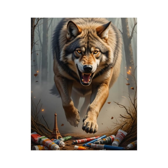 Paint By Numbers Kit for Adults Beginner - Wolf Forest Paint Tubes Miniature Landmark DIY Canvas Painting Kits for Adults, Frameless Paint By Number for Adults for Home Wall Decor 16x20 Inch