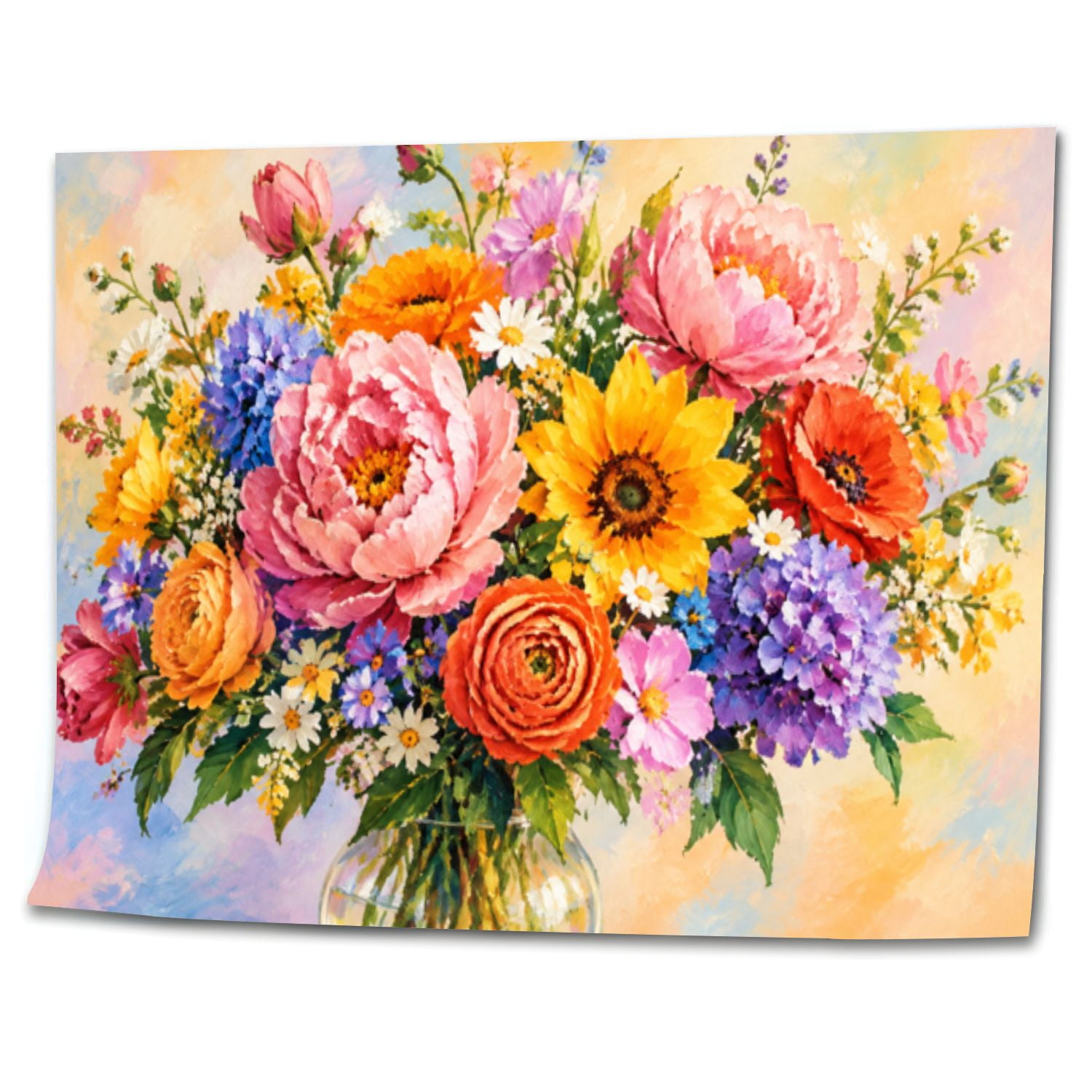 Oil Paint Spring Paint by Numbers Kit for Adults Beginner still life flowers DIY Paint ...
