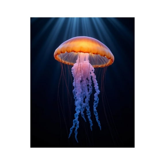 Paint by Numbers Kit for Adults, Bioluminescent Ocean Jellyfish Glow Paint by Numbers, Easy Paint by Numbers Kit for Adults Beginner, DIY Adult Paint by Number Kits on Canvas, Home Decor 12x16in