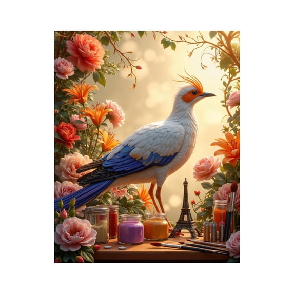 Paint by Numbers Kit for Adults, Bird With Vibrant Flowers And Paints Paint by Numbers, Easy Paint by Numbers Kit for Adults Beginner, DIY Adult Paint by Number Kits on Canvas, Home Decor
