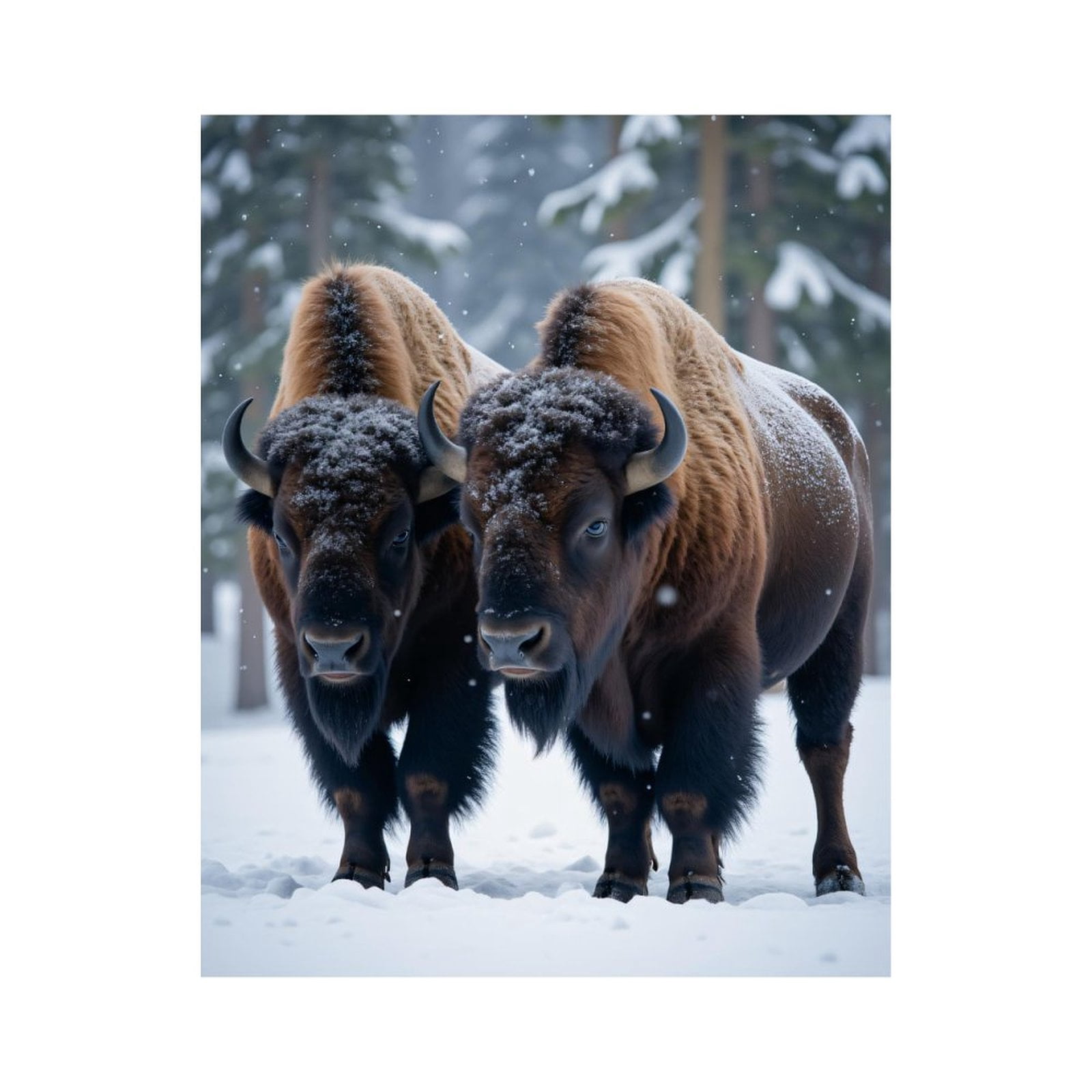 Paint by Numbers Kit for Adults, Bison Snowy Forest Winter Scene Paint by Numbers, Easy Paint by Numbers Kit for Adults Beginner, DIY Adult Paint by Number Kits on Canvas, Home Decor
