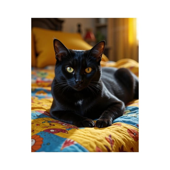 Paint by Numbers Kit for Adults, Black Cat Colorful Bed Quilt Paint by Numbers, Easy Paint by Numbers Kit for Adults Beginner, DIY Adult Paint by Number Kits on Canvas, Home Decor