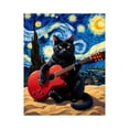 thumbnail image 1 of Paint by Numbers Kit for Adults, Black Cat Starry Night Guitar Paint by Numbers, Easy Paint by Numbers Kit for Adults Beginner, DIY Adult Paint by Number Kits on Canvas, Home Decor 12x16in, 1 of 7