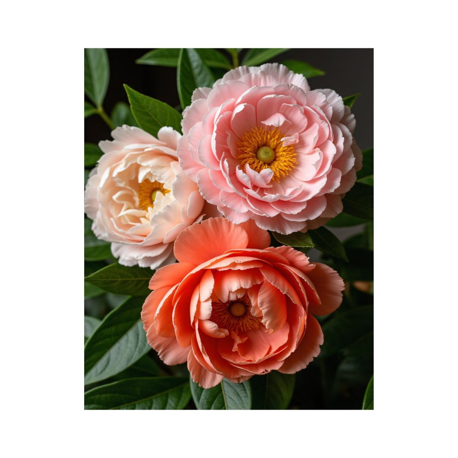 Paint by Numbers Kit for Adults, Blossom Beauty Pink Orange Peonies Paint by Numbers, Easy Paint by Numbers Kit for Adults Beginner, DIY Adult Paint by Number Kits on Canvas, 12x16in Home Decor