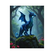Paint by Numbers Kit for Adults, Blue Dragon Forest Mystical Creature Paint by Numbers, Easy Paint by Numbers Kit for Adults Beginner, DIY Adult Paint by Number Kits on Canvas, 12x16in Home Decor