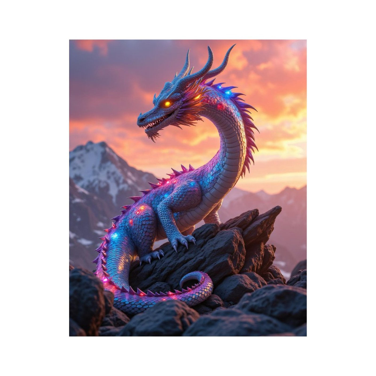 Paint by Numbers Kit for Adults, Blue Dragon Sunset Rocks Majesty Paint by Numbers, Easy Paint by Numbers Kit for Adults Beginner, DIY Adult Paint by Number Kits on Canvas, Home Decor