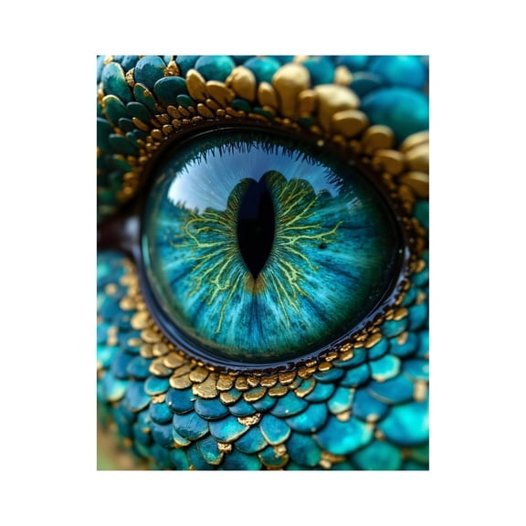 Paint by Numbers Kit for Adults, Blue Eye Dragon Scales Closeup Paint by Numbers, Easy Paint by Numbers Kit for Adults Beginner, DIY Adult Paint by Number Kits on Canvas, Home Decor 12x16in