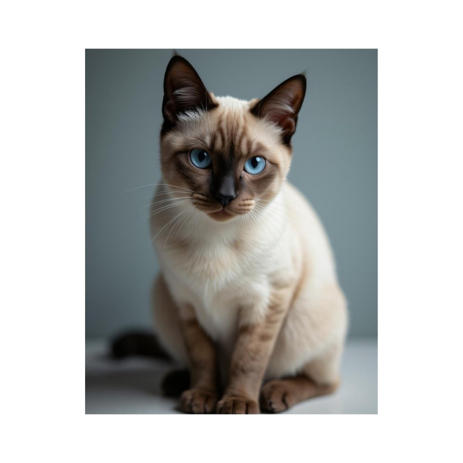 Paint by Numbers Kit for Adults, Blue Eyed Siamese Cat Sitting Paint by Numbers, Easy Paint by Numbers Kit for Adults Beginner, DIY Adult Paint by Number Kits on Canvas, Home Decor