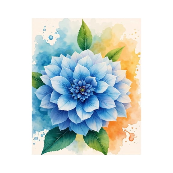 Paint by Numbers Kit for Adults, Blue Flower Watercolor Art Canvas Paint by Numbers, Easy Paint by Numbers Kit for Adults Beginner, DIY Adult Paint by Number Kits on Canvas, 12x16in Home Decor