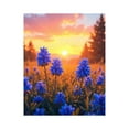 thumbnail image 1 of Paint by Numbers Kit for Adults, Blue Flowers Sunset Landscape Scene Paint by Numbers, Easy Paint by Numbers Kit for Adults Beginner, DIY Adult Paint by Number Kits on Canvas, Home Decor, 1 of 7