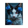 thumbnail image 1 of Paint by Numbers Kit for Adults, Blue Roses Cat Dual Eyes Paint by Numbers, Easy Paint by Numbers Kit for Adults Beginner, DIY Adult Paint by Number Kits on Canvas, Home Decor, 1 of 7